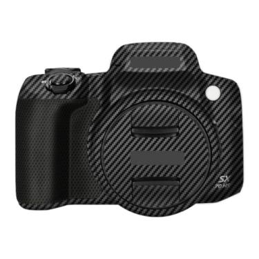 Imagem de SX70HS Adesivo de capa de câmera anti-arranhões para Canon PowerShot SX 70 HS Película protetora de câmera decalques (fibra de carbono preto)