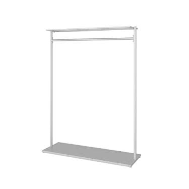 Imagem de ZzleoyuUUs-12 Suporte de casaco simples multifuncional cabide chão quarto casa prateleiras sala de estar loja de roupas roupas pendurar roupas (branco, médio)