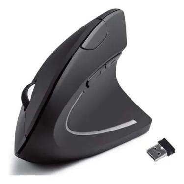 Imagem de Mouse Vertical Ergonômico Sem Fio pilha Usb Óptico pilha - knu