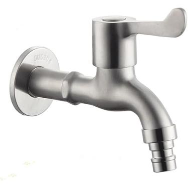 Imagem de Torneira De água Fria Moderna De Aço Inoxidável Montada Na Parede Banheiro Lavatório Pia Banheira Torneiras De Latão