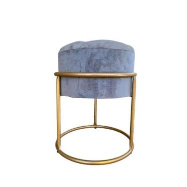 Imagem de Puff Banqueta Argola Dourado Tecido Capitonê Varias Cores - JJdecorfer