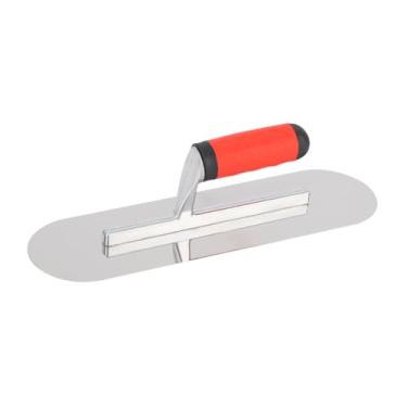 Imagem de Ｂｅｓｇａ Desempenadeira com Cantos Arredondados, Desempenadeira de aço Inoxidável, aço Inoxidável para Trabalhos de Ladrilho, Profissional, Versátil, Cabo Embo, 35cmx10cm, Tamanho real