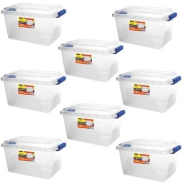 Imagem de Kit 8 Caixas Organizadoras Multiuso Transparente  2,5L Alta - Ercaplas