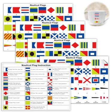Imagem de 160 peças mini adesivos de bandeira náutica com bandeira marítima alfabeto gráfico de referência adesivos de vela tema náutico lembrancinhas de festa para copo telefone laptop decoração (cada adesivo