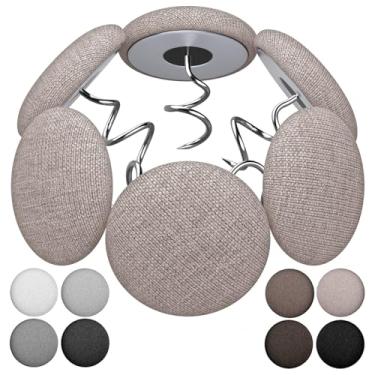 Imagem de MAICOBI Pinos de saias de cama, broches de botão cobertos de linho, pinos torcidos para capa de sofá, para saias de cama, alfinetes de estofamento, suportes de poltrona, capas de apoio de braço (12