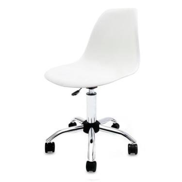 Imagem de Cadeira Eames Office Cromado Cx 1 PC Transparente - La Mobilia, Branco