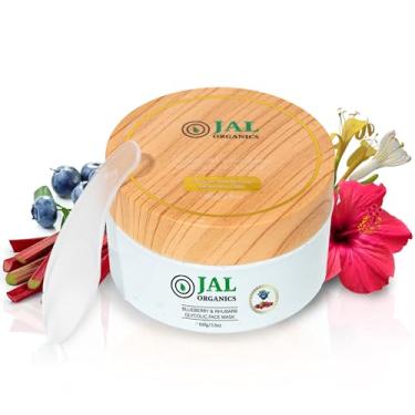 Imagem de Máscara facial hidratante de mirtilo e ruibarbo de argila coreana, cuidados com a pele com ácido hialurônico, ácido glicólico, máscara esfoliante de poros hidratante suave para spa, beleza