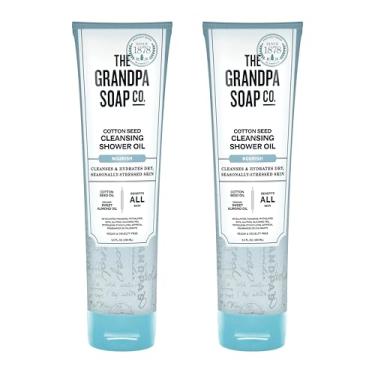 Imagem de The Grandpa Soap Company Óleo de banho de limpeza de sementes de algodão – hidrata a pele seca sazonalmente estressada, nutritivo e hidratante, com óleo de semente de algodão e óleo de amêndoa doce, 2