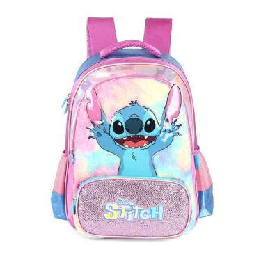 Imagem de Mochila Costas Stitch Disney Escolar  Meninas Holográfico