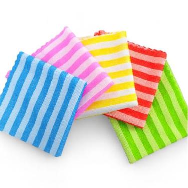 Imagem de Kit com 5 Panos de Microfibra Listrados 30x30cm Multiuso - Selenita