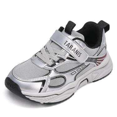 Imagem de TARANIS Tênis esportivo infantil para meninas e meninos sem cadarço, A prata, 18