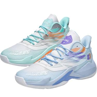 Imagem de Bolognifi Tênis de treino masculino basquete respirável e antiderrapante Equipamento de basquetebol(Blue green,36 BR)