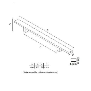 Imagem de Puxador Porta Dourado Gold Duplo Inox Pivotante Correr Italy