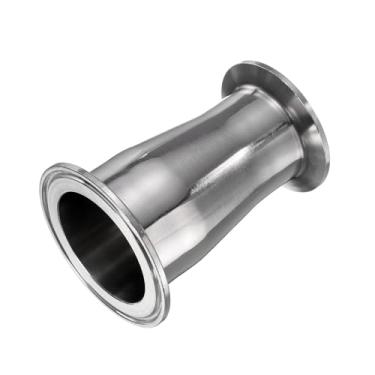 Imagem de PATIKIL Encaixe redutor de encaixe sanitário, tubo de aço inoxidável 304 de 2-1/10.2 cm OD x 1-3/10.2 cm tubo OD 6.3 cm Tri Sanitary Clam 77,5 mm x 5.1 cm Flange de virola Tri Sanitária 64 mm, prata