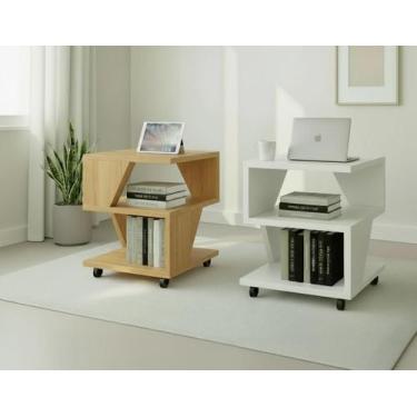 Imagem de Kit com 2 Mesa de Cabeceira Spin para Quarto Casal Poquema - Poquema M