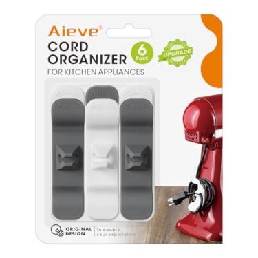 Imagem de AIEVE Organizador de cabos para eletrodomésticos de cozinha, 2 pacotes de cabo enrolador de eletrodomésticos de cozinha para eletrodomésticos, misturador, liquidificador, torradeira, café, panela de pressão e armazenamento de fritadeira..