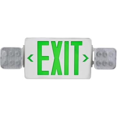 Imagem de Ciata Sinais de saída de LED com luzes de emergência para negócios, segurança industrial, placa de saída comercial, reserva operada por bateria de 90 minutos, suporte de teto ou parede, placa de saída