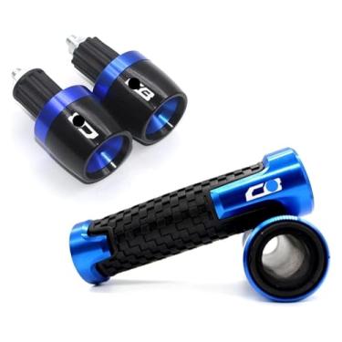 Imagem de Punhos de guidão de motocicleta, extremidades de barra, tampão compatível com CB125R CB150R CB190R CB250R CB300R CB400 CB500X CB500R (B-azul)