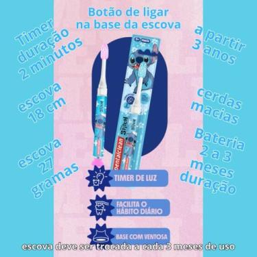 Imagem de Escova dentes stitch com pisca luzes coloridas - azul - DENTALCLEAN