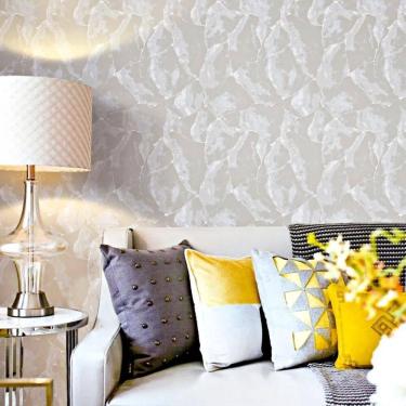 Imagem de Papel parede vip pedra bege/prata - 10m x 0.53m