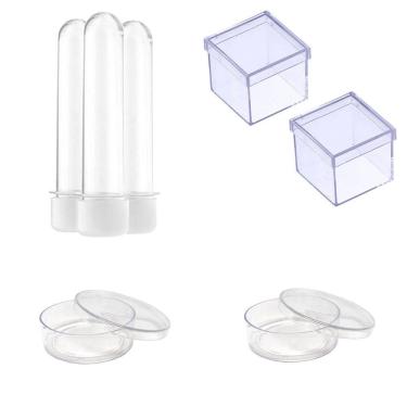 Imagem de 100 Latinhas Acrílicas Tubetes 13Cm Caixinhas 5X5 Branco