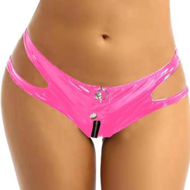 Imagem de Shorts FEOYA Pole Dance em couro envernizado brilhante para mulheres r