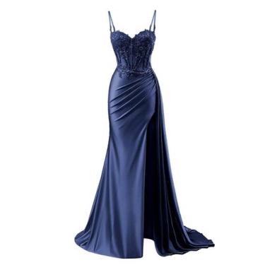 Imagem de Vestido de baile RUMUGUYA, elegantes apliques de renda, sereia, cetim,