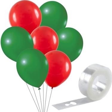 Imagem de Kit 75 Balões (Bexigas) Vermelho e Verde Bandeira – Balões de Látex para Festa, Casamento, Natal e Aniversário – Decoração para Arco, Painel e Guirlanda