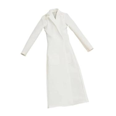 Imagem de simhoa Roupas de boneca feminina em escala 1:12, traje em miniatura, traje realista e estiloso, acessórios para bonecos de 6 polegadas, Branco