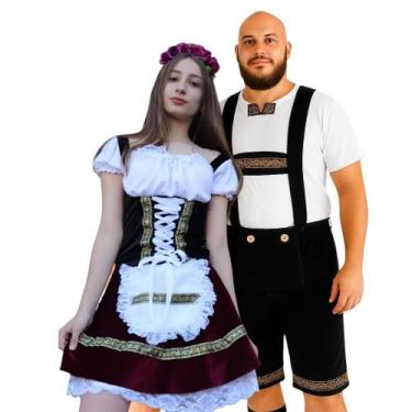 Imagem de Conjunto casal fritz e frida vestido veludo com suspensorio oktoberfes