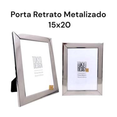 Imagem de Porta Retrato Metalizado Luxo 15x20 Moldura de Fotos - Tokio Design, P