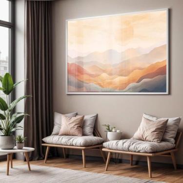 Imagem de Quadro com Moldura e Acrilico Cristal Vidro Sala Quarto Abstrato Monta
