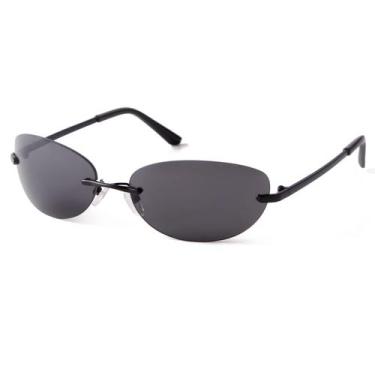 Imagem de Óculos de sol JUDOO Y2K Rimless Oval 62mm UV400