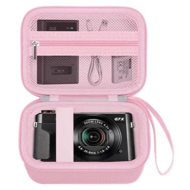 Imagem de TsuiWah Estojo Rígido Para Câmera De Viagem Canon Powershot G7 X Mark Ii/G7X Iii, Bolsa Armazenamento Digital Com Bolso Malha Zíper, Cabo Usb, Cartão Sd, Bateria E Outros Acessórios, Rosa