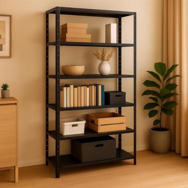 Imagem de Estante Prateleira Armário Industrial De Aço 6 Bandejas Preta 185x90 Suporta 150kg