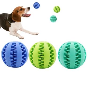 Imagem de Bola Bolinha Interativa Brinquedo Cães Cão Cachorro Pet Porta Para Petisco Ração Limpeza Dental Mordedor 6cm (3 Cores)