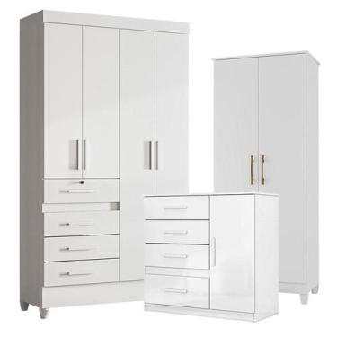 Imagem de Guarda Roupa Infantil Sobral com Cômoda Vênus e Armário Multiuso Jade 