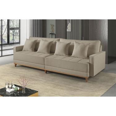 Imagem de Sofa Fixo 5 Lugares M-199 2,40m Molas Bonnel Almofadas Soltas Linho Estofados Martins
