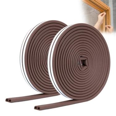 Imagem de Tira de vedação de espuma autoadesiva para portas de 1,5 m de comprimento - Tira de vedação de espuma autoadesiva para portas e lacunas de janelas, tira de vedação de porta anticolisão, reduz o ruído