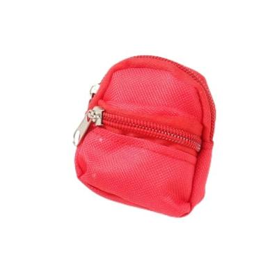 Imagem de Mini mochila chaveiro para mulheres, bolsa pequena para moedas com zíper para cartão chave, batom, fone de ouvido, bolsa de cosméticos, Vermelho, Mini