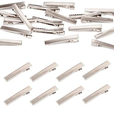 Imagem de 20 peças de grampo de cabelo de jacaré plano de ferro 46 x 8 mm de metal para dentes presilhas de cabelo platina para fazer acessórios de grampo de cabelo DIY