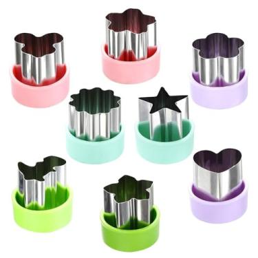 Imagem de Conjunto de moldes de cozinha doméstica de 8 peças – formas de cortador de legumes para assar e preparar alimentos, carimbos de pastelaria em relevo de biscoito de aço inoxidável (verde)