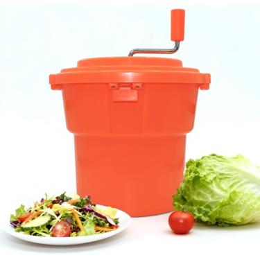 Imagem de Girador de salada Hakka para restaurante, 14 litros, giratório comercial de salada e secador de alface, laranja