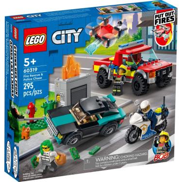 Imagem de Lego City 295 Pçs Resgate Bombeiros e Perseguição de Polícia - 60319