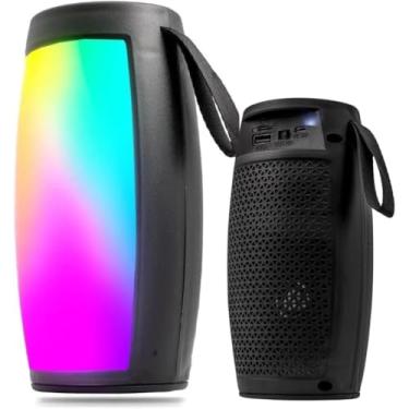 Imagem de Caixinha de Som Bluetooth Portátil 10W – Potente, com Luz LED RGB, USB, Cartão Micro SD e Rádio FM