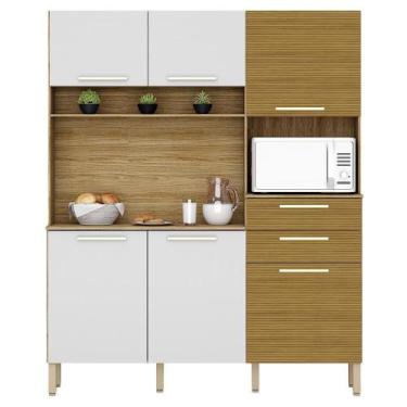 Imagem de Cozinha Compacta 6 Portas 2 Gavetas 161 Cm Montesa Freijo - Kit's Para