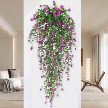Imagem de 1 peça de videira artificial de eucalipto montada na parede de 76 cm para decoração de casa, planta artificial, decoração de festa de casamento (rosa vermelha)
