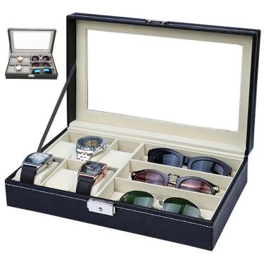 Imagem de Porta Relogio Oculos de Sol Pulseira Luxo Estojo Expositor Caixa Organizaçao Armario Penteadeira Mesa Resistente