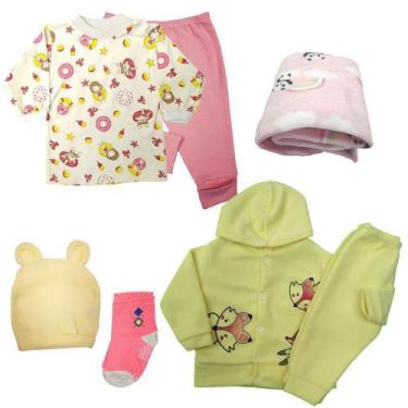 Imagem de Kit Roupinha De Bebê 7 Pçs Inverno Conjunto Soft Touca Manta - Koala B