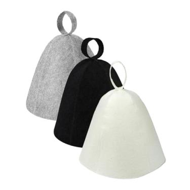 Imagem de Whtkoph 3 peças de chapéus de feltro para sauna, proteção para cabelo, protege o cabelo do superaquecimento, acessórios práticos premium para